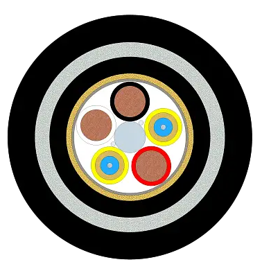 Гібридний високоміцний кабель OPTOKON — 2F + 3×CuSn 