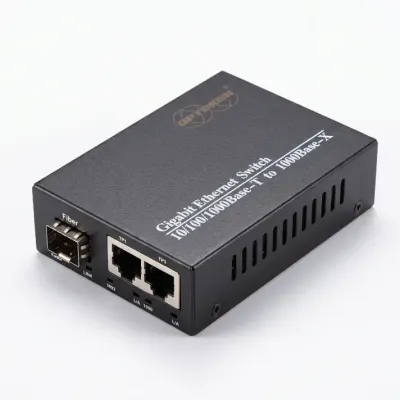 CS-G01F02M — Gigabit Ethernet медіаконвертер 1×1000Base-X SFP + 2×10/100/1000Base-T RJ45