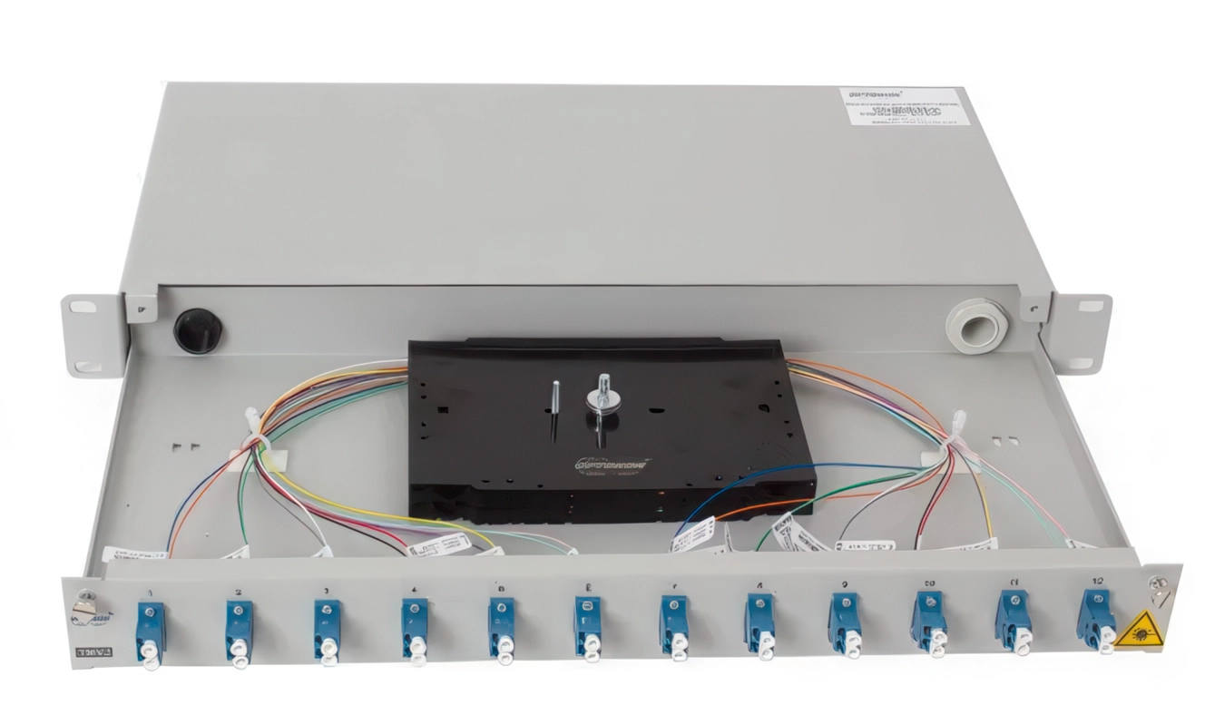 Оптична розподільча панель TMVJ монтажу в стійку з висувною полицею